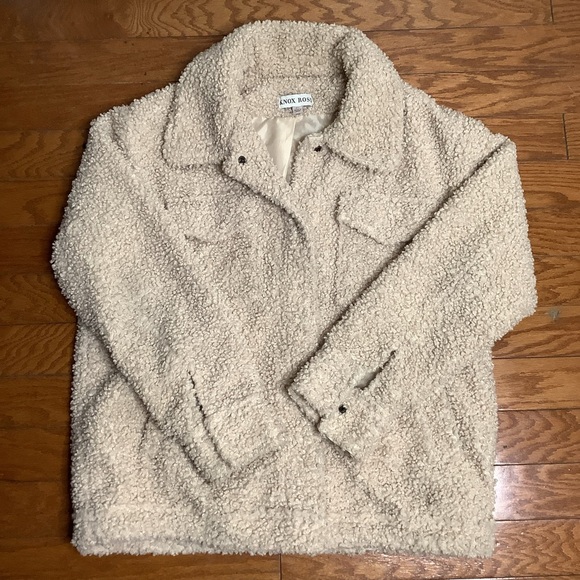 Knox Rose Jackets & Blazers - Knox Rose Cream Teddy Jacket